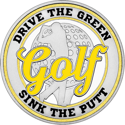 Yellow "Golf" with Gold Outer Circular Borders